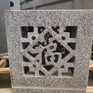 绵阳 芝麻白花岗岩镂空雕花灯笼