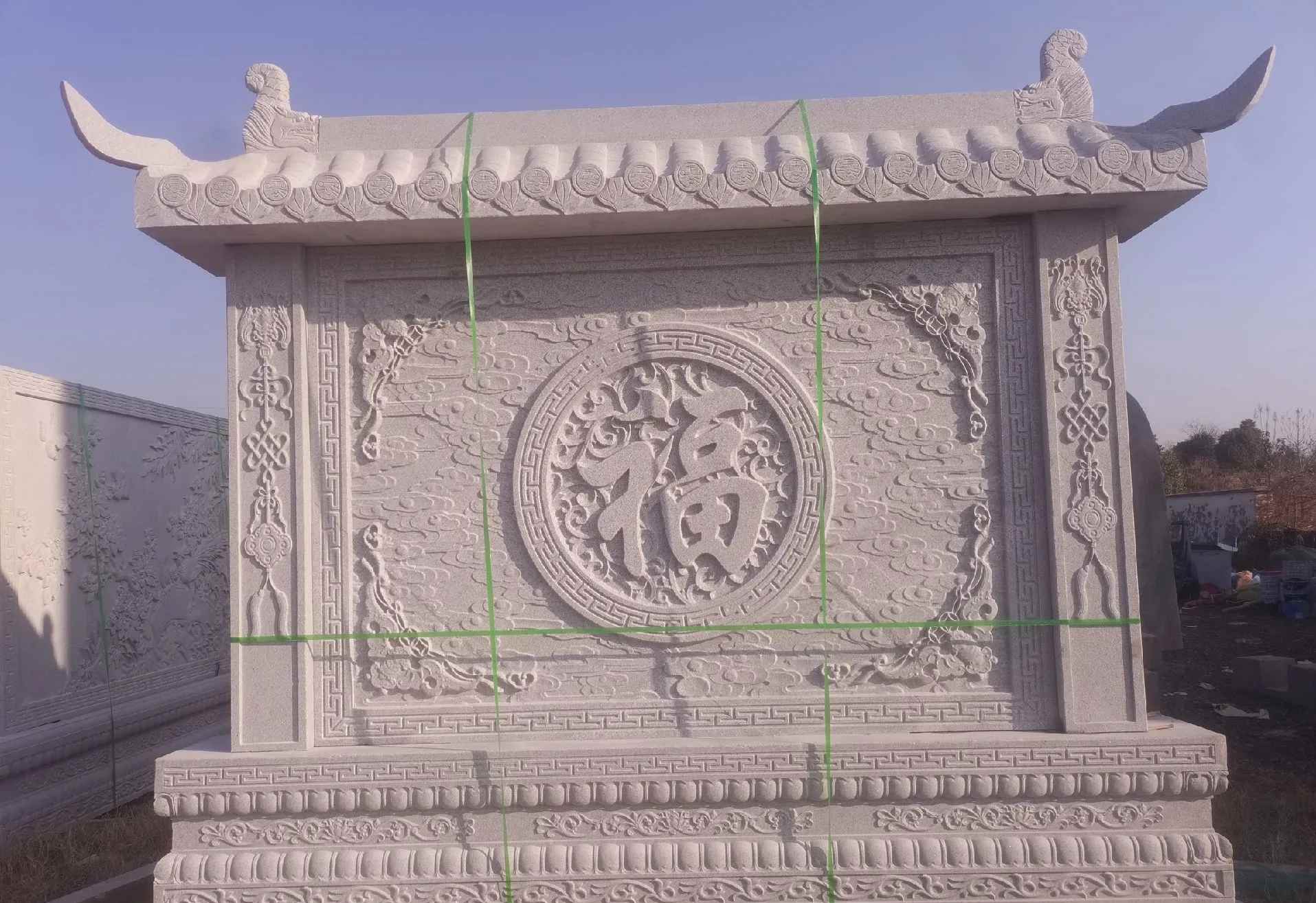 绵阳 芝麻白花岗岩屏风，照壁，影壁