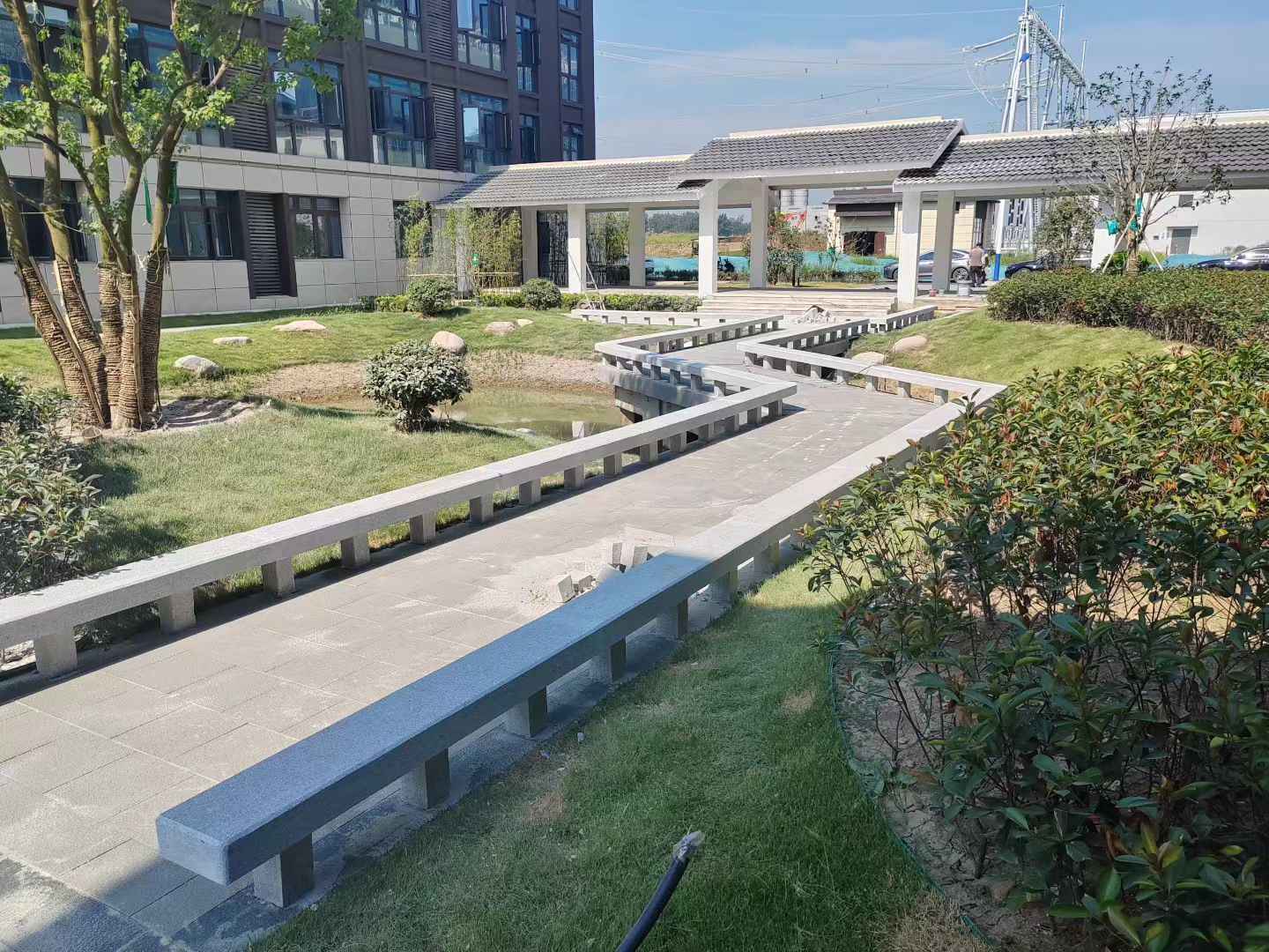 绵阳 芝麻灰小区坐凳&栏杆安装效果